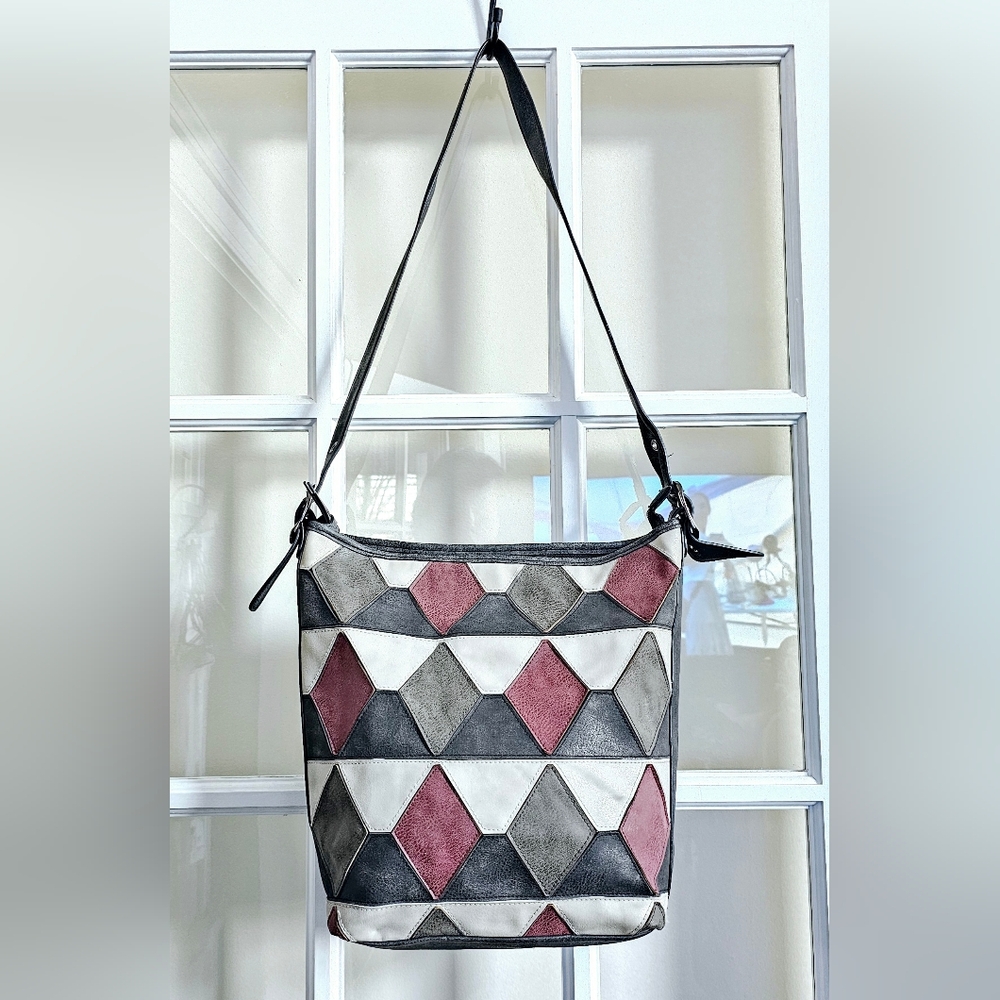 Bueno Purse Slouchy Shoulder Bag Retro Patchwork Colorblock Y2K Corpcore MCM